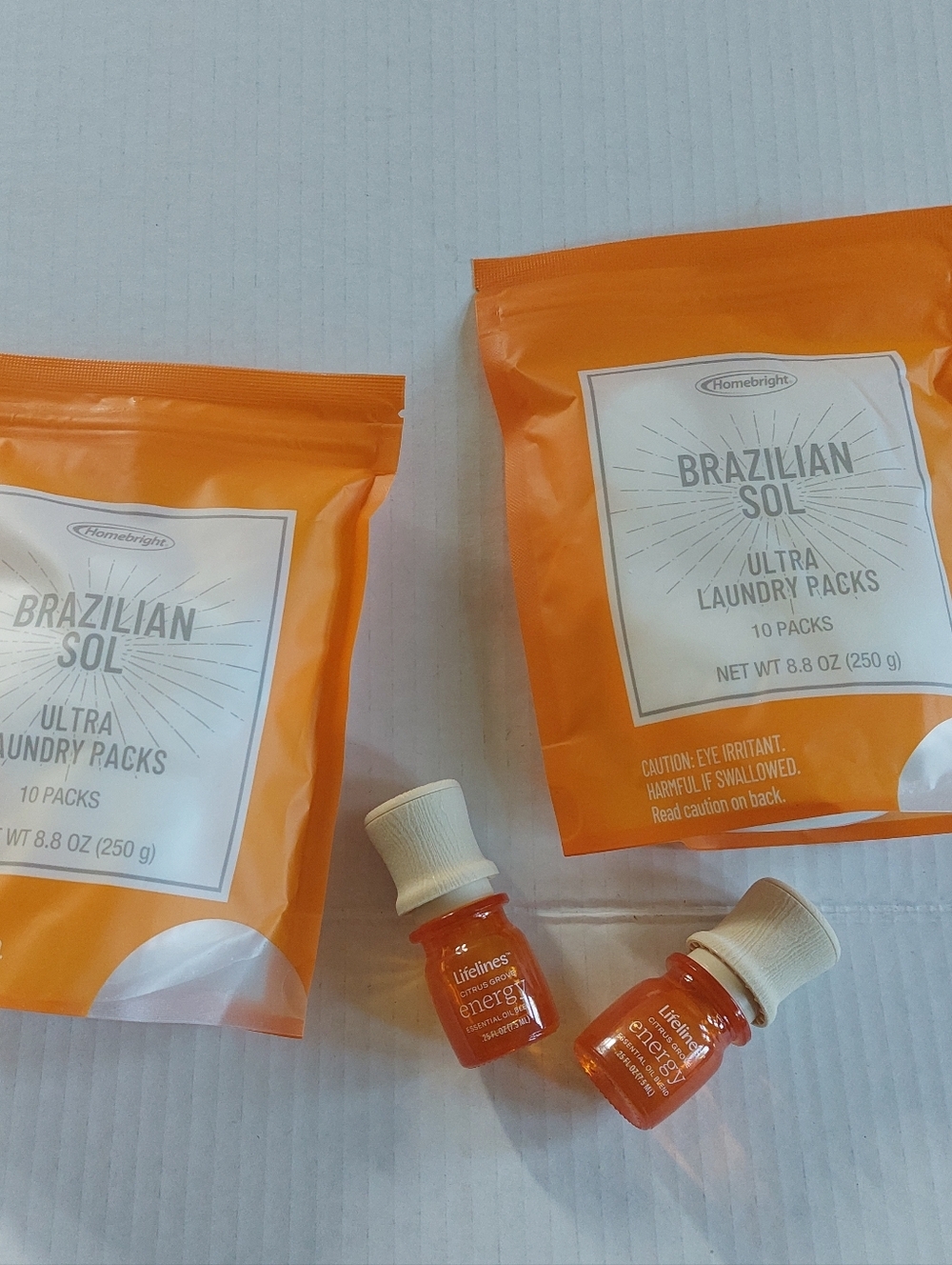 2 Packs Brizilian Sol Laundry Pods Plus Lifelines Energy Air Freshner